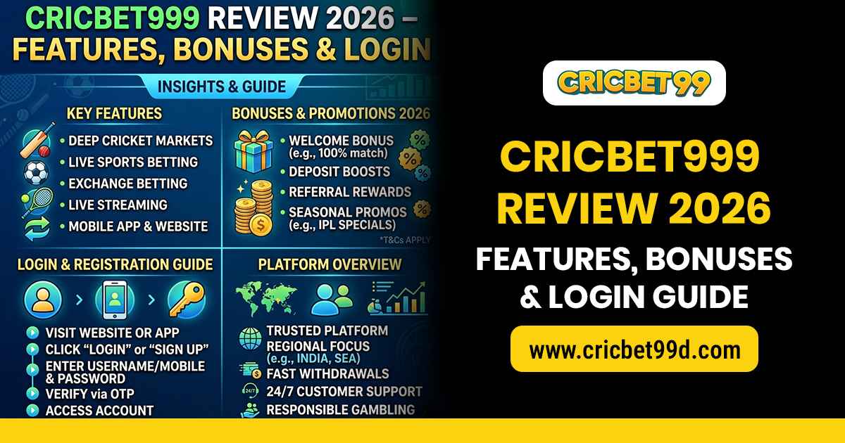 Read more about the article Cricbet999 Review 2026 – Features, Bonuses & Login Guide